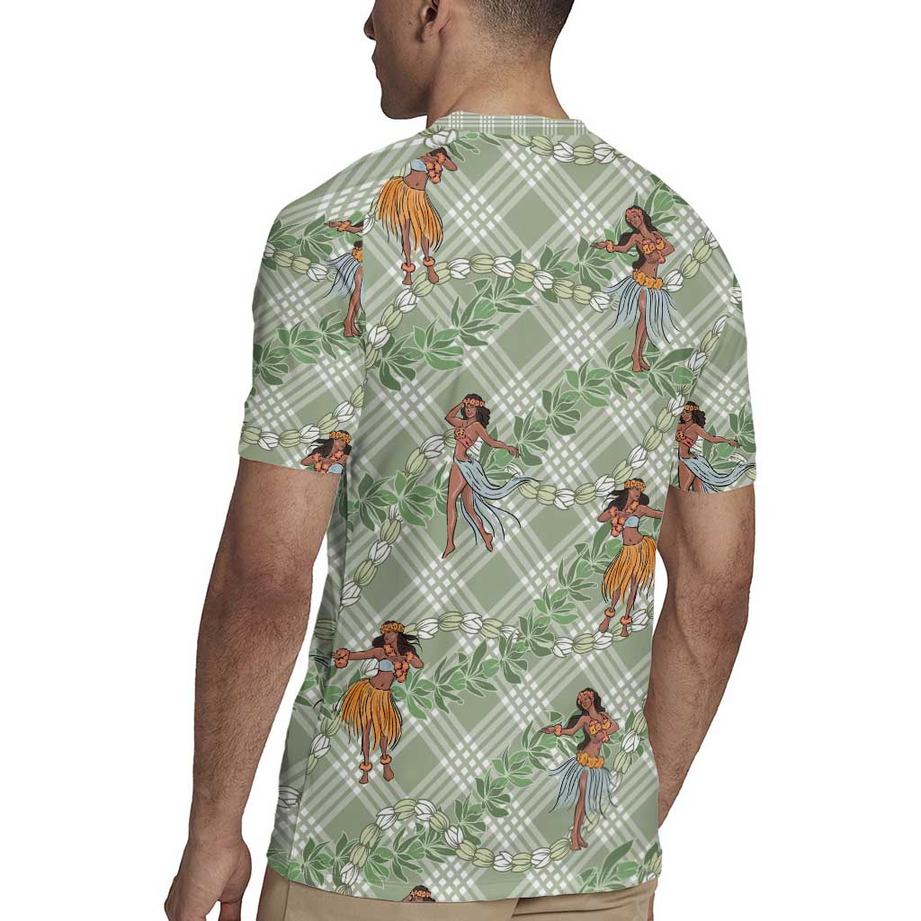 Mint Palaka Hula Girls Seamless Hawaii Aloha Rugby Jersey - Polynesian Pride