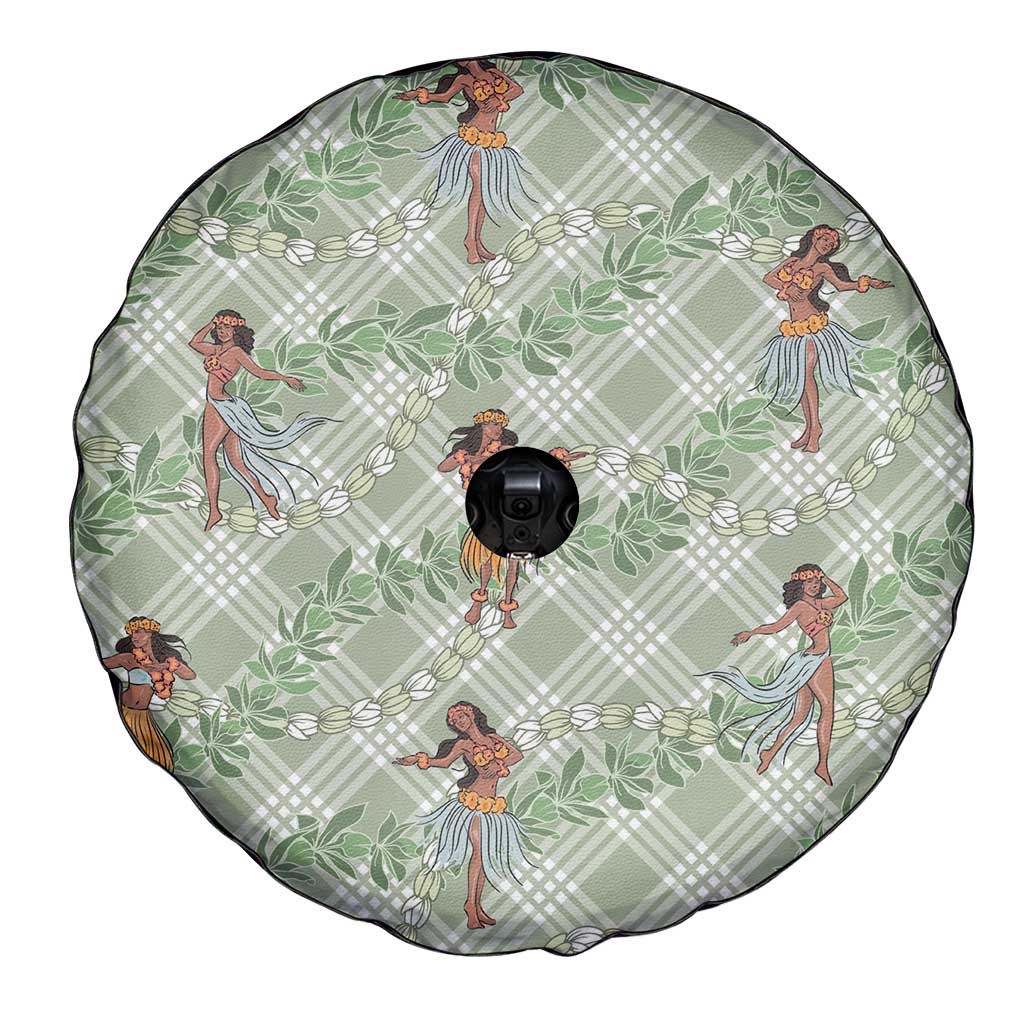 Mint Palaka Hula Girls Seamless Hawaii Aloha Spare Tire Cover - Polynesian Pride