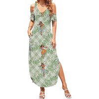 Mint Palaka Hula Girls Seamless Hawaii Aloha Summer Maxi Dress - Polynesian Pride