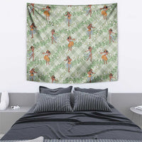 Mint Palaka Hula Girls Seamless Hawaii Aloha Tapestry - Polynesian Pride