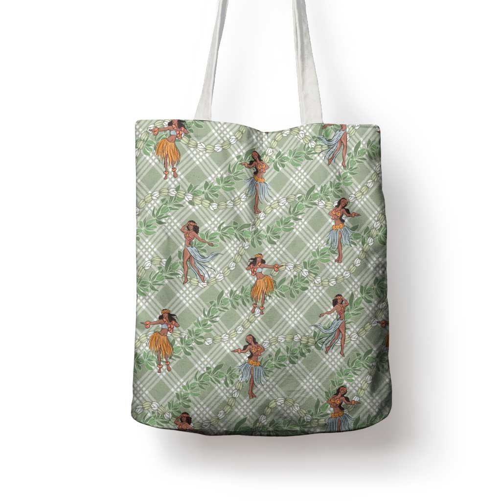 Mint Palaka Hula Girls Seamless Hawaii Aloha Tote Bag - Polynesian Pride