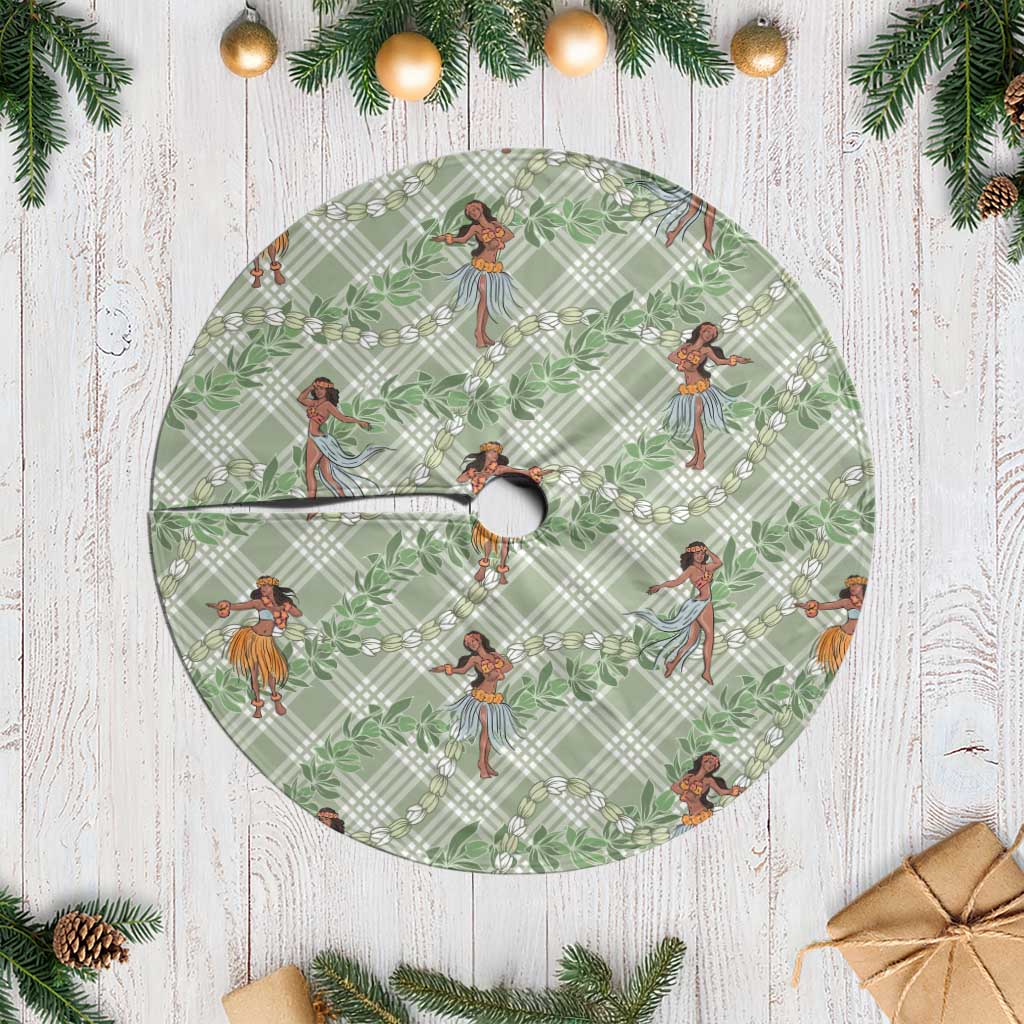 Mint Palaka Hula Girls Seamless Hawaii Aloha Tree Skirt - Polynesian Pride