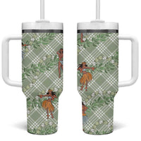 Mint Palaka Hula Girls Seamless Hawaii Aloha Tumbler With Handle - Polynesian Pride
