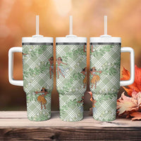Mint Palaka Hula Girls Seamless Hawaii Aloha Tumbler With Handle - Polynesian Pride
