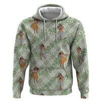 Mint Palaka Hula Girls Seamless Hawaii Aloha Zip Hoodie - Polynesian Pride