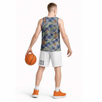 Navy Blue Palaka Hula Girls Seamless Hawaii Aloha Basketball Jersey - Polynesian Pride