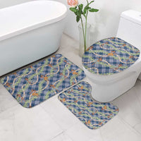 Navy Blue Palaka Hula Girls Seamless Hawaii Aloha Bathroom Set LT7 - Polynesian Pride