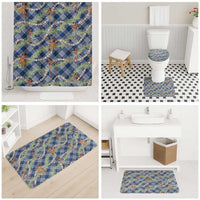 Navy Blue Palaka Hula Girls Seamless Hawaii Aloha Bathroom Set LT7 - Polynesian Pride