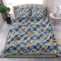 Navy Blue Palaka Hula Girls Seamless Hawaii Aloha Bedding Set - Polynesian Pride