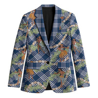 Navy Blue Palaka Hula Girls Seamless Hawaii Aloha Blazer LT7 Unisex Navy Blue - Polynesian Pride