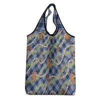 Navy Blue Palaka Hula Girls Seamless Hawaii Aloha Grocery Bag - Polynesian Pride