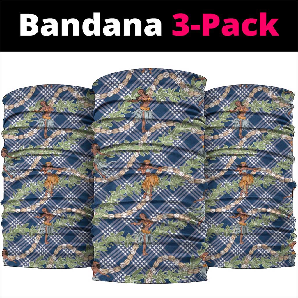 Navy Blue Palaka Hula Girls Seamless Hawaii Aloha Neck Gaiter - Polynesian Pride