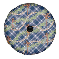 Navy Blue Palaka Hula Girls Seamless Hawaii Aloha Spare Tire Cover - Polynesian Pride