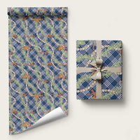 Navy Blue Palaka Hula Girls Seamless Hawaii Aloha Wrapping Paper LT7 58" × 23" Navy Blue - Polynesian Pride