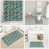Teal Palaka Hula Girls Seamless Hawaii Aloha Bathroom Set - Polynesian Pride