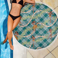 Teal Palaka Hula Girls Seamless Hawaii Aloha Beach Blanket LT7 - Polynesian Pride