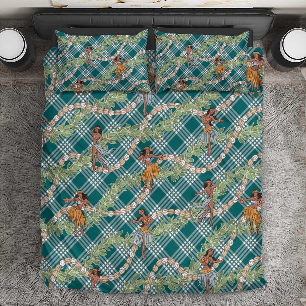 Teal Palaka Hula Girls Seamless Hawaii Aloha Bedding Set - Polynesian Pride