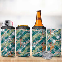 Teal Palaka Hula Girls Seamless Hawaii Aloha 4 in 1 Can Cooler Tumbler LT7 - Polynesian Pride