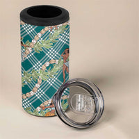 Teal Palaka Hula Girls Seamless Hawaii Aloha 4 in 1 Can Cooler Tumbler LT7 - Polynesian Pride