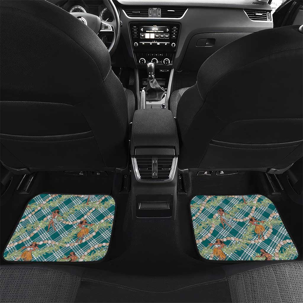 Teal Palaka Hula Girls Seamless Hawaii Aloha Car Mats - Polynesian Pride