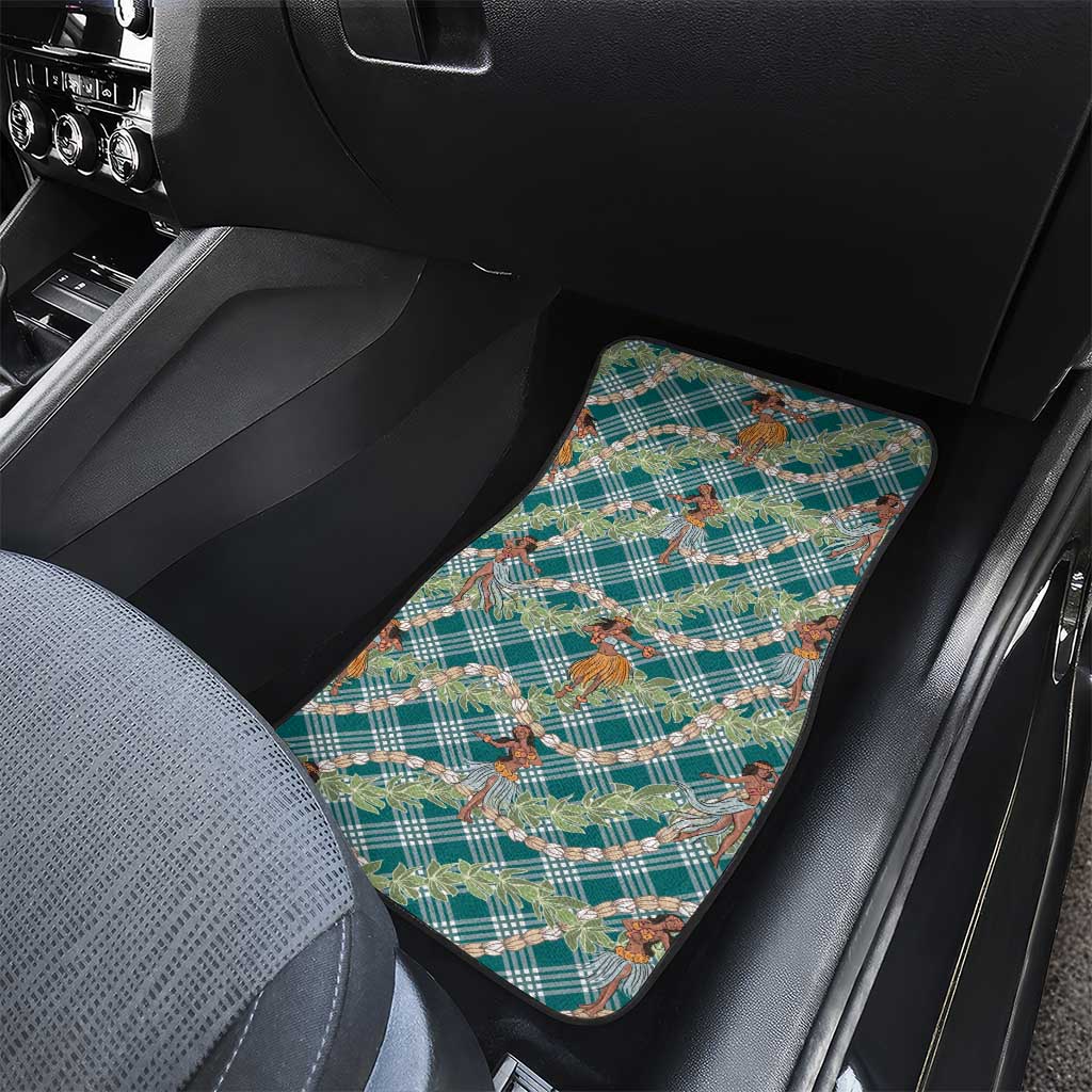 Teal Palaka Hula Girls Seamless Hawaii Aloha Car Mats - Polynesian Pride