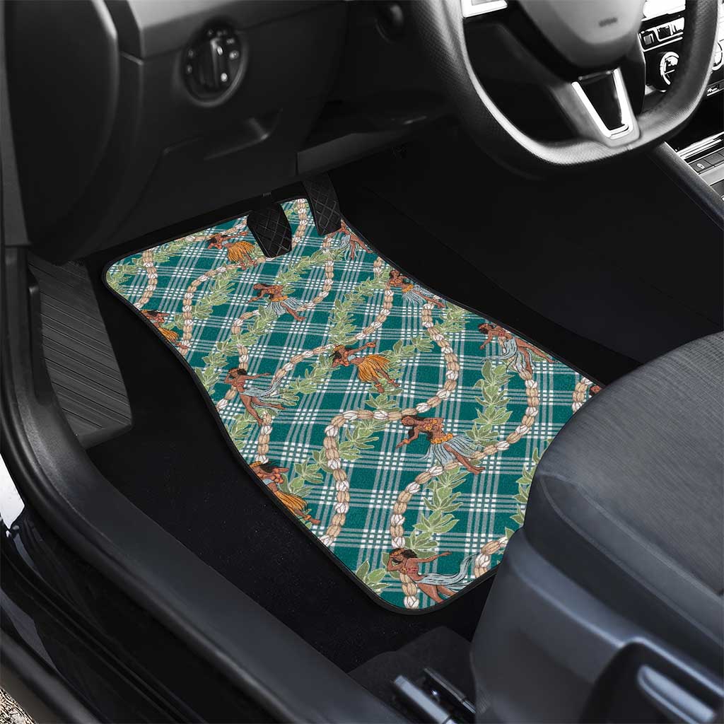 Teal Palaka Hula Girls Seamless Hawaii Aloha Car Mats - Polynesian Pride
