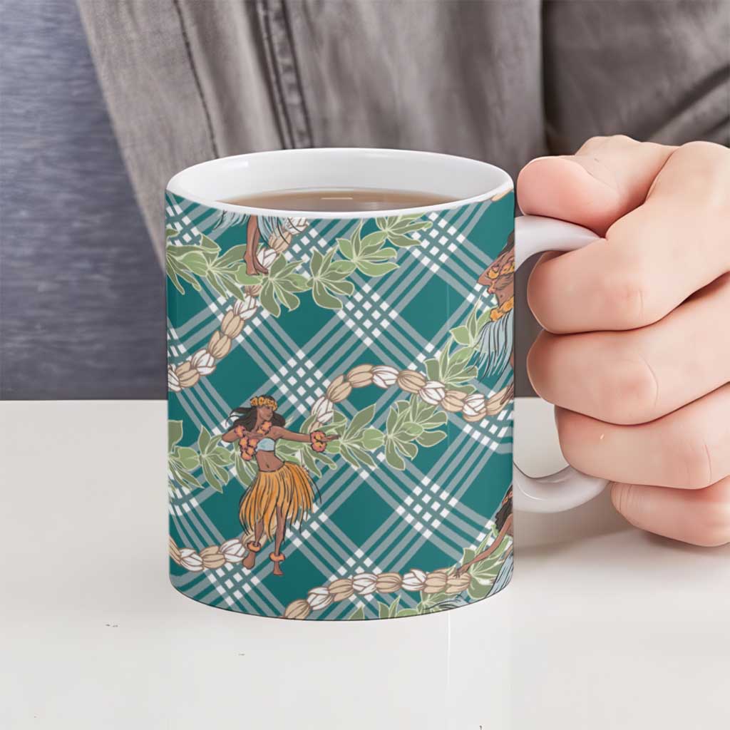 Teal Palaka Hula Girls Seamless Hawaii Aloha Ceramic Mug LT7 - Polynesian Pride