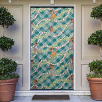 Teal Palaka Hula Girls Seamless Hawaii Aloha Door Cover - Polynesian Pride