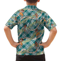 Teal Palaka Hula Girls Seamless Hawaii Aloha Kid Hawaiian Shirt - Polynesian Pride