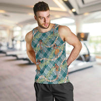 Teal Palaka Hula Girls Seamless Hawaii Aloha Men Tank Top LT7 Teal - Polynesian Pride