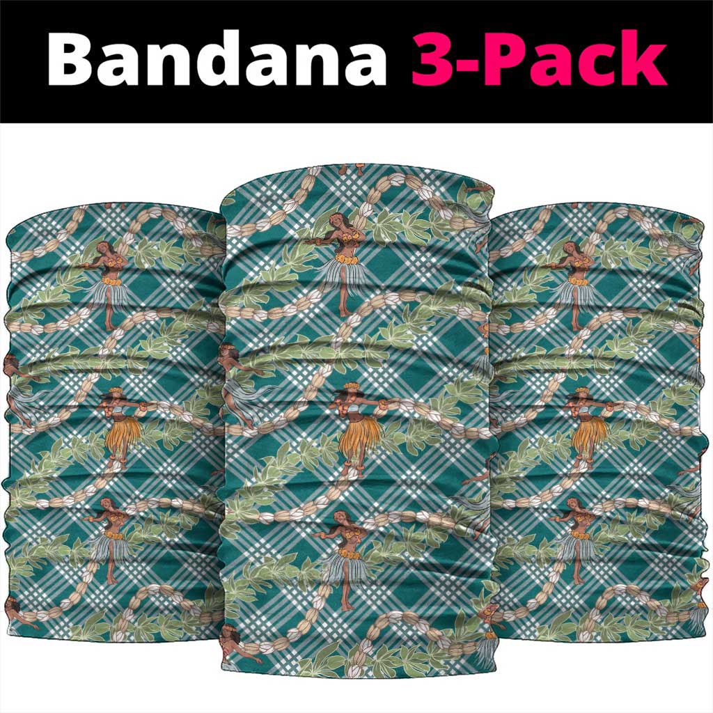 Teal Palaka Hula Girls Seamless Hawaii Aloha Neck Gaiter LT7 package One Size: 25*50cm Teal - Polynesian Pride