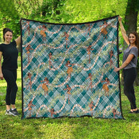 Teal Palaka Hula Girls Seamless Hawaii Aloha Quilt - Polynesian Pride
