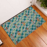 Teal Palaka Hula Girls Seamless Hawaii Aloha Rubber Doormat LT7 - Polynesian Pride