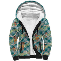 Teal Palaka Hula Girls Seamless Hawaii Aloha Sherpa Hoodie LT7 Unisex Teal - Polynesian Pride