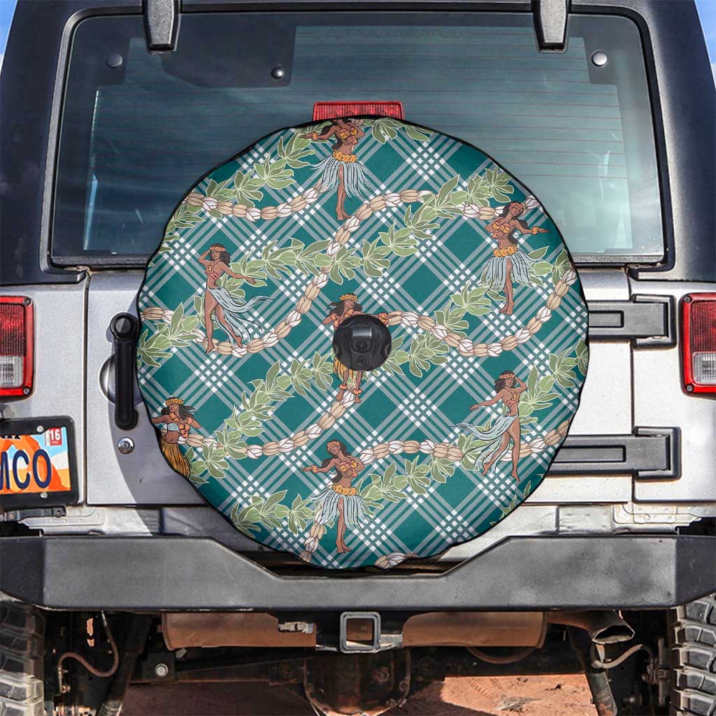 Teal Palaka Hula Girls Seamless Hawaii Aloha Spare Tire Cover LT7 Teal - Polynesian Pride