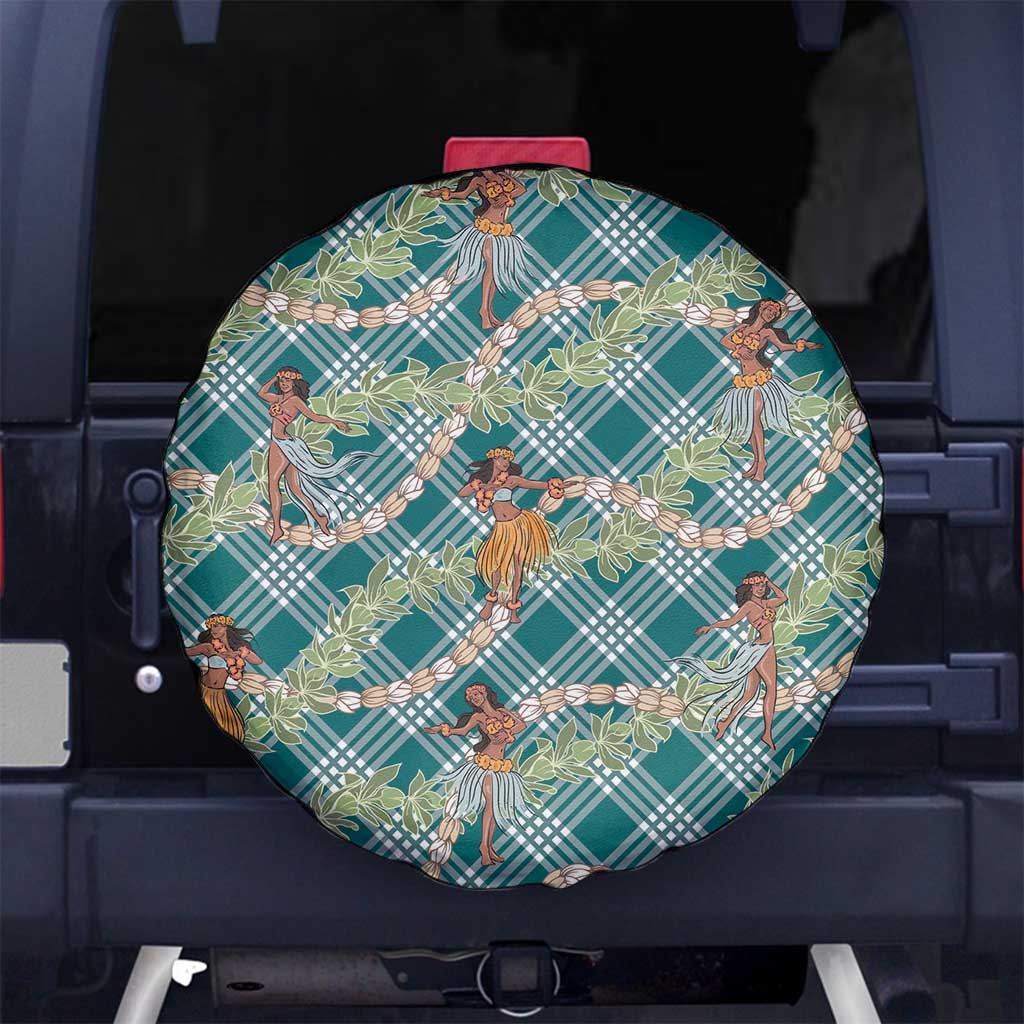 Teal Palaka Hula Girls Seamless Hawaii Aloha Spare Tire Cover LT7 No hole Teal - Polynesian Pride