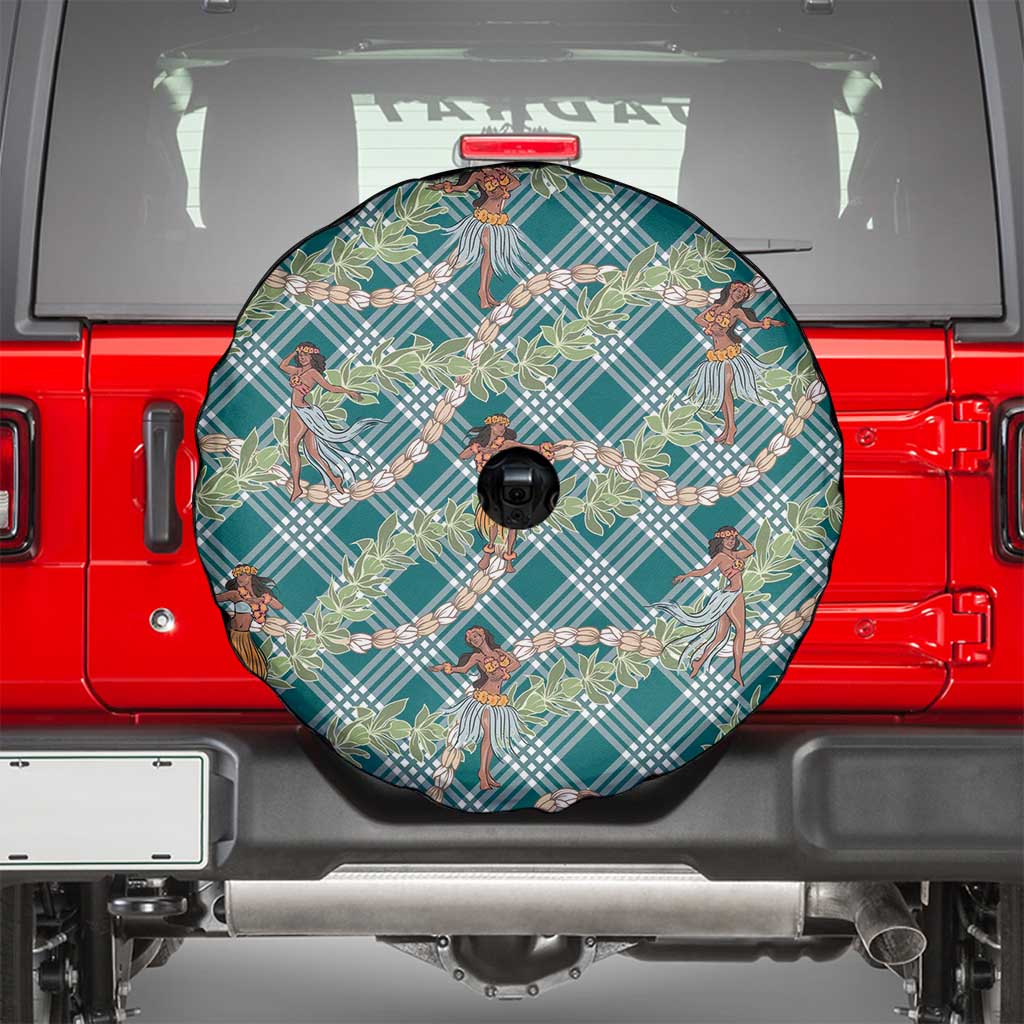 Teal Palaka Hula Girls Seamless Hawaii Aloha Spare Tire Cover LT7 - Polynesian Pride