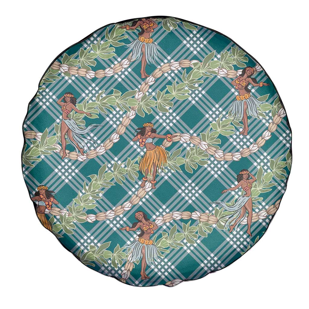 Teal Palaka Hula Girls Seamless Hawaii Aloha Spare Tire Cover LT7 - Polynesian Pride