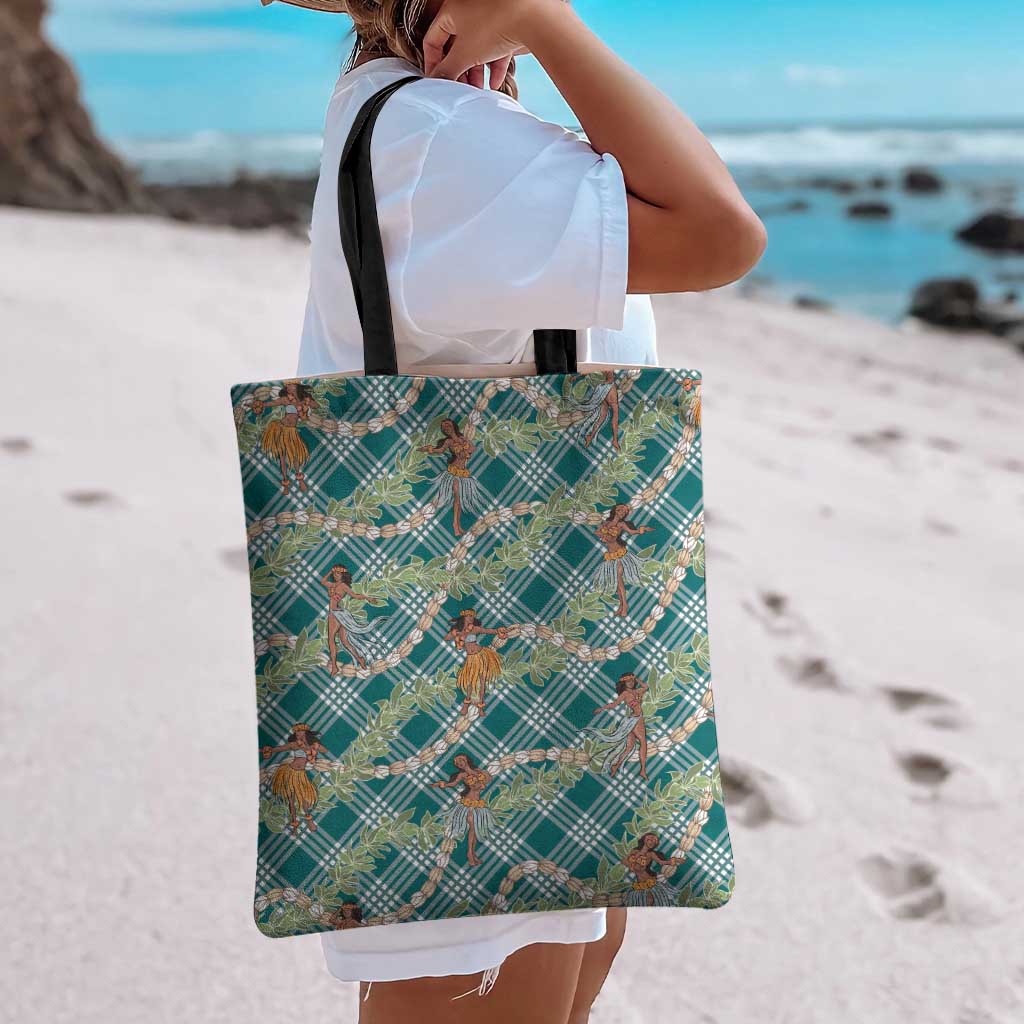 Teal Palaka Hula Girls Seamless Hawaii Aloha Tote Bag LT7 - Polynesian Pride