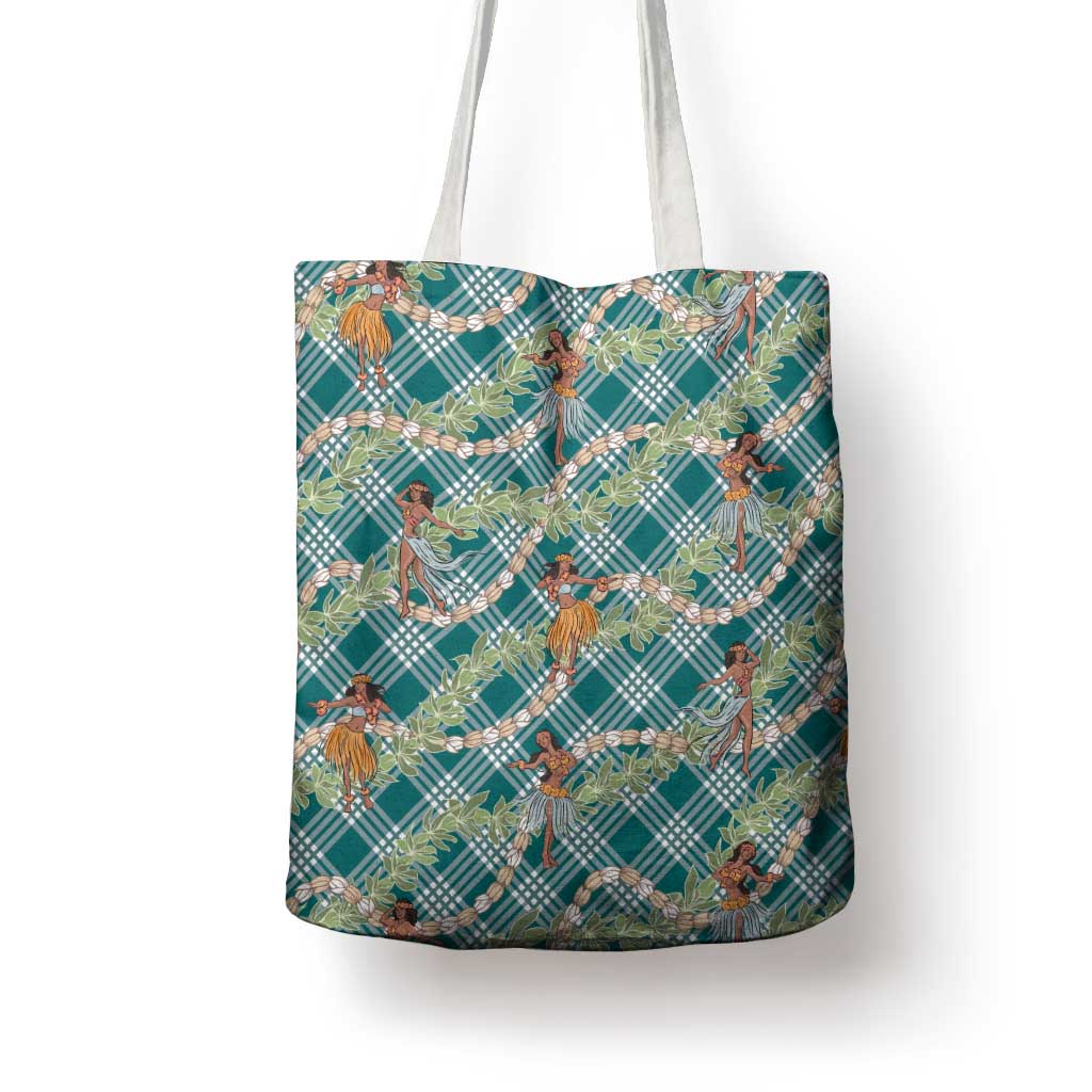 Teal Palaka Hula Girls Seamless Hawaii Aloha Tote Bag LT7 - Polynesian Pride