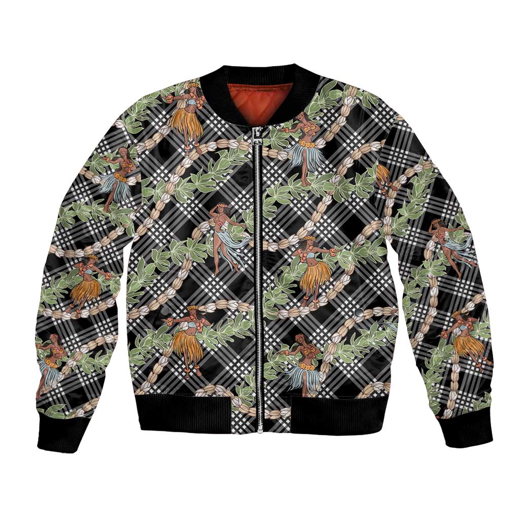 Sable Palaka Hula Girls Seamless Hawaii Aloha Bomber Jacket - Polynesian Pride