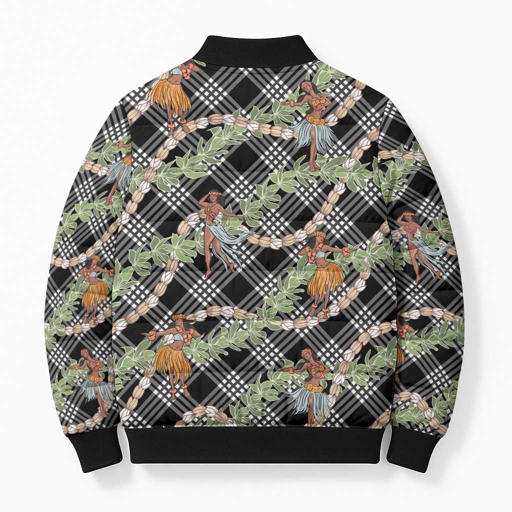 Sable Palaka Hula Girls Seamless Hawaii Aloha Bomber Puffer Jacket - Polynesian Pride