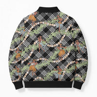 Sable Palaka Hula Girls Seamless Hawaii Aloha Bomber Puffer Jacket - Polynesian Pride