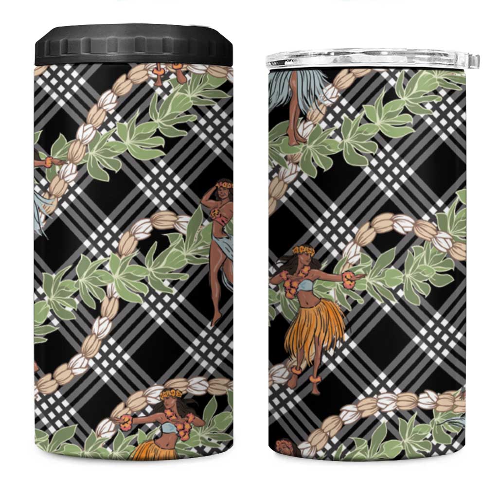 Sable Palaka Hula Girls Seamless Hawaii Aloha 4 in 1 Can Cooler Tumbler LT7 One Size: 16 oz Black - Polynesian Pride