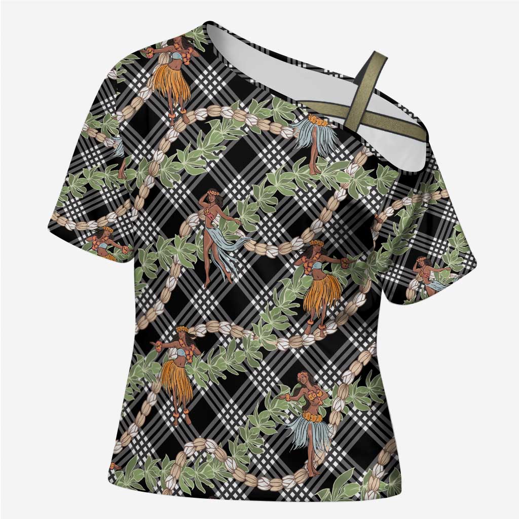 Sable Palaka Hula Girls Seamless Hawaii Aloha Cross Shoulder Shirt - Polynesian Pride