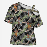 Sable Palaka Hula Girls Seamless Hawaii Aloha Cross Shoulder Shirt - Polynesian Pride