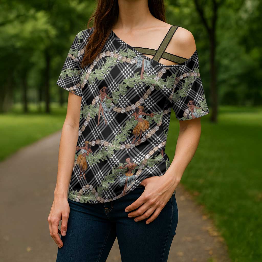 Sable Palaka Hula Girls Seamless Hawaii Aloha Cross Shoulder Shirt - Polynesian Pride