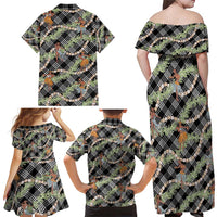 Sable Palaka Hula Girls Seamless Hawaii Aloha Family Matching Off Shoulder Maxi Dress and Hawaiian Shirt - Polynesian Pride