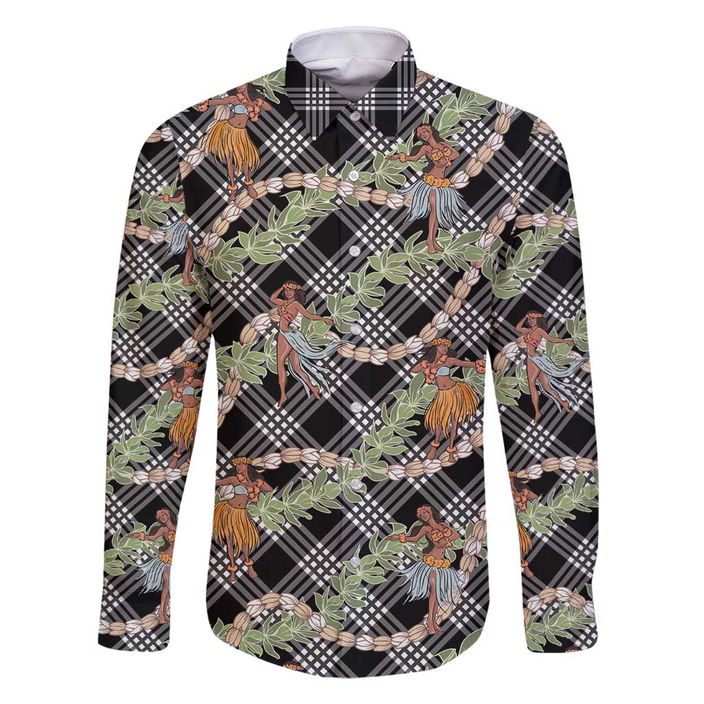 Sable Palaka Hula Girls Seamless Hawaii Aloha Family Matching Off Shoulder Maxi Dress and Hawaiian Shirt - Polynesian Pride