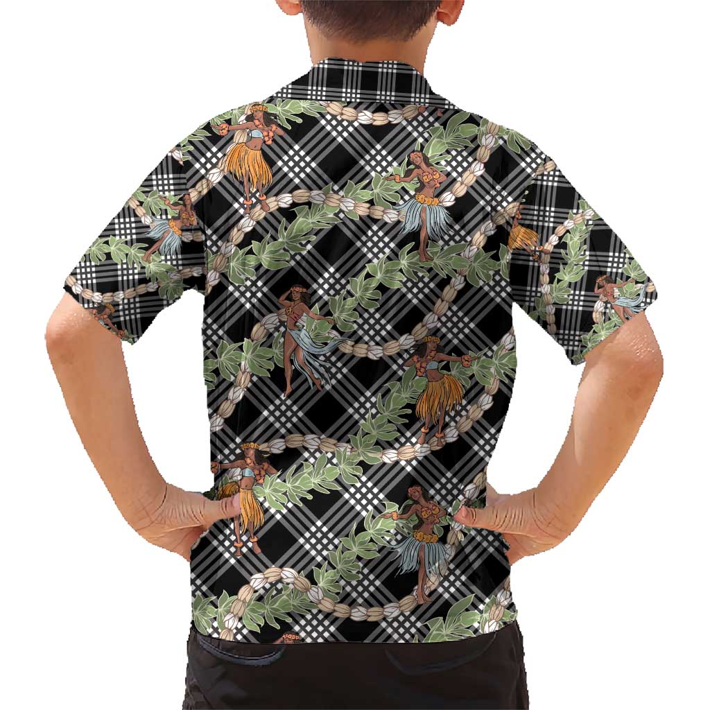 Sable Palaka Hula Girls Seamless Hawaii Aloha Family Matching Short Sleeve Bodycon Dress and Hawaiian Shirt - Polynesian Pride